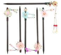Alipis 6 Stck Teiliges Chinesische Haarnadeln mit Blumen und Quasten Vintage Holz Haarstäbchen für Damen Formelle Haarschmuck Accessoires Geeignet für Hochsteckfrisuren und