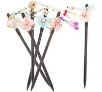 Alipis 6 Stck Teiliges Vintage Holz Haarstäbchen Chinesische Haarnadeln mit Blumen Retro Haarschmuck für Frauen Lange Haare Geeignet Klassische Haarklammern für Hanfu Frisuren