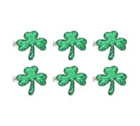 Alipis 6 Stück St Patrick's Day Kleeblatt Haarspangen aus Robuster Legierung Grüne Pailletten Alligator Clips für Frauen Mädchen Multifunktionale Haarschmuck für Pony und Party