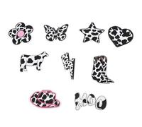 Alipis 9 Cartoon Aufnäher Zum Aufbügeln Langlebige Kuh Und Herz Flicken Aus Stoff Selbstgemacht Patch Satz Für Kleidung Hüte Und Taschen Mädchen Cowgirl Weiß Schwarz