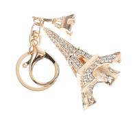 Alipis Eiffelturm Schlüsselanhänger mit Glitzerndem Strass Anhänger Metall Schlüsselring Rucksack Dekoration Geschenk für Mädchen und Frauen