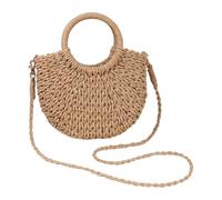 Alipis Gewebte Schultertasche Damen aus Papierseil mit Dekorativem Design und Passender Kapazität für Alltag und Shopping in Khaki
