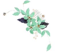 Alipis Haarkamm Brauthaarschmuck mit Perlenblättern Seitlicher Schmuck für Hochzeit Geburtstagsfeier und Cosplay Dekorativer Haarschmuck für Damen