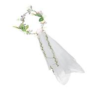 Alipis Haarkranz Brautschleier mit Girlande Modischer Brautkopfschmuck aus Leichtem Sicherem Material Cremefarbener Blumen Schleier für Hochzeit Junggesellinnenabschied und Fotoshooting