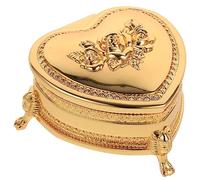 Alipis Herzförmige Schmuckbox Aus Metall Vintage Schmuckkoffer Für Ringe Ohrringe Und Halsketten Aufbewahrungslösung Für Desktop Perfektes Zur Hochzeit