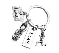 Alipis Inspirierender Marathon Schlüsselanhänger 6.10X3.00 Zoll I Can Design aus Robustem Metall für Läufer und Sportzubehör