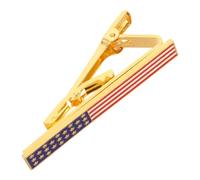 Alipis Krawattenklammer mit US Flagge aus Metall und Legierung für Hemden | Polierte Emaille mit Rot Blauen Details, für Anzug und Büro, Klassisch Minimalistischer Stil