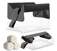 ALISMDZZ | Durchsichtige Kosmetiktasche mit Magnetischer Verschluss und DREI Magnetischen Behälter mit Deckel - Black für Reisen kulturbeutel Damen groß 18X13X7cm - Fur Valentinstagsgeschenk