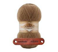 ALIZE 100g Angora Gold 466 Dark Beige Premium Wolle flauschig leicht für Tücher Schals Pullover Cardigans und Accessoires mit mySearose Label