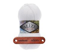 ALIZE 100g Burcum 55 White Premium Wolle kuschelig warm für Herbst und Winter Stricklooks und Accessoires mit mySearose Label