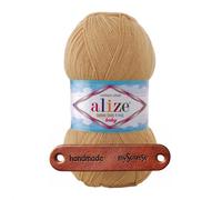 ALIZE 100g Cotton Gold Fine Baby 262 beige Premium Wolle babyweiches Baumwollmischgarn für Stricken & Häkeln von Babykleidung Accessoires und Babydecken mit mySearose Label