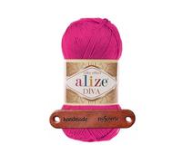 ALIZE 100g Diva 149 Fuchsia Premium Wolle seidiges Microfaser Garn für Stricken & Häkeln von Sommermode Kleidern Cardigans und Accessoires mit mySearose Label