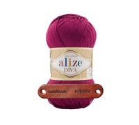 ALIZE 100g Diva 326 Fuchsia Premium Wolle seidiges Microfaser Garn für Stricken & Häkeln von Sommermode Kleidern Cardigans und Accessoires mit mySearose Label