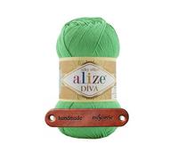 ALIZE 100g Diva 778 Spring Green Premium Wolle seidiges Microfaser Garn für Stricken & Häkeln von Sommermode Kleidern Cardigans und Accessoires mit mySearose Label