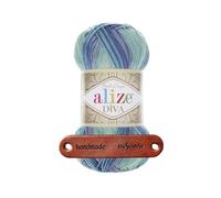 ALIZE 100g Diva Batik 1767 Premium Wolle seidiger Farbverlauf für Sommermode Tücher und elegante Accessoires mit mySearose Label