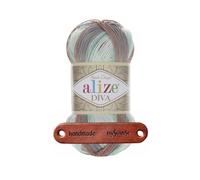 ALIZE 100g Diva Batik 5550 Premium Wolle seidiger Farbverlauf für Sommermode Tücher und elegante Accessoires mit mySearose Label