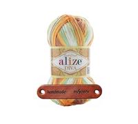 ALIZE 100g Diva Batik 8022 Premium Wolle seidiger Farbverlauf für Sommermode Tücher und elegante Accessoires mit mySearose Label