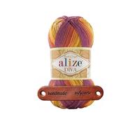 ALIZE 100g Diva Batik 8027 Premium Wolle seidiger Farbverlauf für Sommermode Tücher und elegante Accessoires mit mySearose Label