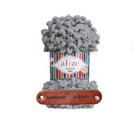 ALIZE 100g Puffy Fine 343 Coal Grey Premium Wolle Schlaufengarn Fingerstrickgarn kuschelweich für Decken, Kissen und Wohnaccessoires stricken ohne Nadeln mit mySearose Label