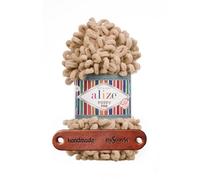 ALIZE 100g Puffy Fine 415 Desert Sand Premium Wolle Schlaufengarn Fingerstrickgarn kuschelweich für Decken, Kissen und Wohnaccessoires stricken ohne Nadeln mit mySearose Label