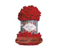 ALIZE 100g Puffy Fine 56 Red Premium Wolle Schlaufengarn Fingerstrickgarn kuschelweich für Decken, Kissen und Wohnaccessoires stricken ohne Nadeln mit mySearose Label