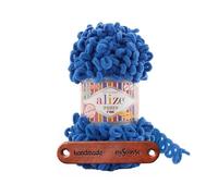 ALIZE 100g Puffy Fine 637 Indigo Premium Wolle Schlaufengarn Fingerstrickgarn kuschelweich für Decken, Kissen und Wohnaccessoires stricken ohne Nadeln mit mySearose Label