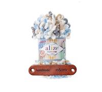 ALIZE 100g Puffy Fine Color 5946 Premium Wolle Farbverlauf Schlaufengarn zum Fingerstricken ohne Nadeln für schnelle Geschenke und Wohndekoration mit mySearose Label