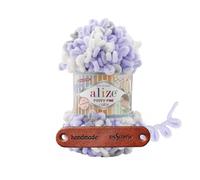 ALIZE 100g Puffy Fine Color 6372 Premium Wolle Farbverlauf Schlaufengarn zum Fingerstricken ohne Nadeln für schnelle Geschenke und Wohndekoration mit mySearose Label