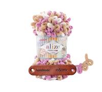 ALIZE 100g Puffy Fine Color 6402 Premium Wolle Farbverlauf Schlaufengarn zum Fingerstricken ohne Nadeln für schnelle Geschenke und Wohndekoration mit mySearose Label