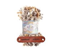 ALIZE 100g Puffy Fine Color 6403 Premium Wolle Farbverlauf Schlaufengarn zum Fingerstricken ohne Nadeln für schnelle Geschenke und Wohndekoration mit mySearose Label