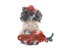 ALIZE 100g Puffy Fine Color 6518 Premium Wolle Farbverlauf Schlaufengarn zum Fingerstricken ohne Nadeln für schnelle Geschenke und Wohndekoration mit mySearose Label