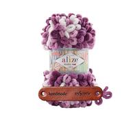 ALIZE 100g Puffy Fine Color 8056 Premium Wolle Farbverlauf Schlaufengarn zum Fingerstricken ohne Nadeln für schnelle Geschenke und Wohndekoration mit mySearose Label