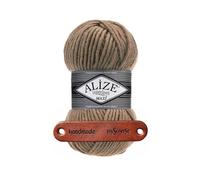 ALIZE 100g Superlana Maxi 466 dark beige Premium Wolle Warm, kuschelig und voluminös für schnelle Wintermode und gemütliche Projekte mit mySearose Label