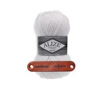 ALIZE 100g Superlana Maxi 55 White Premium Wolle Warm, kuschelig und voluminös für schnelle Wintermode und gemütliche Projekte mit mySearose Label