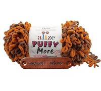 ALIZE 150g Puffy More 6562 Premium Wolle kuscheliges Schlaufengarn für Wendemotive ohne Nadeln schnell gestrickt für Kissen und Decken mit mySearose Label