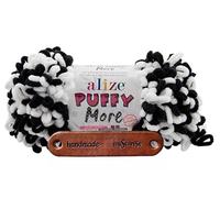ALIZE 150g Puffy More 6632 Premium Wolle kuscheliges Schlaufengarn für Wendemotive ohne Nadeln schnell gestrickt für Kissen und Decken mit mySearose Label