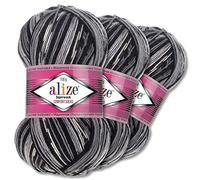 Alize 3x100g Superwash Comfort Sockenwolle 33 Farben zur Auswahl ein-/mehrfarbig Pullover Kleidung Wolle (2695)