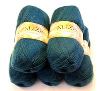 Alize 5 x 100 g Angora Gold Einfarbig 500 Gramm Wolle mit 20% Woll-Anteil Türkische Wolle Mohair (17)