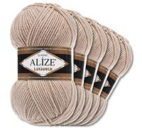 Wohnkult Alize 5 x 100 g Lanagold Wolle | 53 Auswahl | Stricken Häkeln Wolle (05 | Beige)