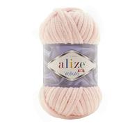 Alize 5 x 100 g Velluto Wolle 500 Gramm super Bulky Chenillegarn,Kuschelweich 100g, Kissen Babydecke etc (Puder 340)