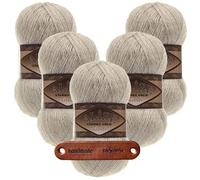 ALIZE 5 x 100g Angora Gold Simli 152 Beige Melange Premium Wolle Glitzerwolle für Tücher Schals und Accessoires weich leicht elegant für Herbst und Winter mit mySearose Label