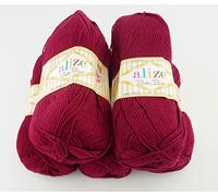 Alize 5 x 100g Strickgarn Baby Best Uni, Antipilling türkische Wolle (390)