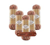 ALIZE 5 x 100g Superwash Artisan 9015 Premium Wolle strapazierfähige Sockenwolle mit Farbspiel für kreative Strickideen mit mySearose Label
