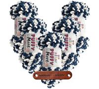 ALIZE 5 x 150g Puffy More 6557 Premium Wolle kuscheliges Schlaufengarn für Wendemotive ohne Nadeln schnell gestrickt für Kissen und Decken mit mySearose Label