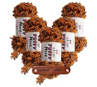 ALIZE 5 x 150g Puffy More 6562 Premium Wolle kuscheliges Schlaufengarn für Wendemotive ohne Nadeln schnell gestrickt für Kissen und Decken mit mySearose Label