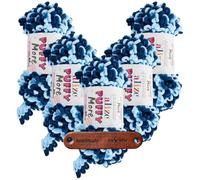 ALIZE 5 x 150g Puffy More 6573 Premium Wolle kuscheliges Schlaufengarn für Wendemotive ohne Nadeln schnell gestrickt für Kissen und Decken mit mySearose Label