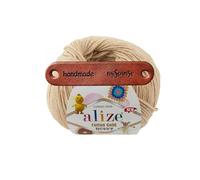 ALIZE 50g COTTON GOLD HOBBY NEW 262 BEIGE Premium Wolle angenehm weich für Amigurumi Kinderoutfits und Accessoires hautfreundlich pflegeleicht mit mySearose Label