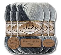 Alize 5x 100g Angora Gold Batik Premium Schurwolle mit Farbverlauf Wolle Strickgarn Baby Babywolle Akzente Accessoire zum Häkeln Stricken Kleidung (1900)