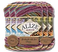 Alize 5x 100g Burcum Batik Türkische Premium Wolle 100% Acryl Handstrickgarne | Strickgarn | Yarn | Garn Babywolle mit Farbverlauf Baby zum Häkeln Stricken Kleidung (4341)