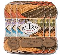 Alize 5x 100g Burcum Batik Türkische Premium Wolle 100% Acryl Handstrickgarne | Strickgarn | Yarn | Garn Babywolle mit Farbverlauf Baby zum Häkeln Stricken Kleidung (6060)